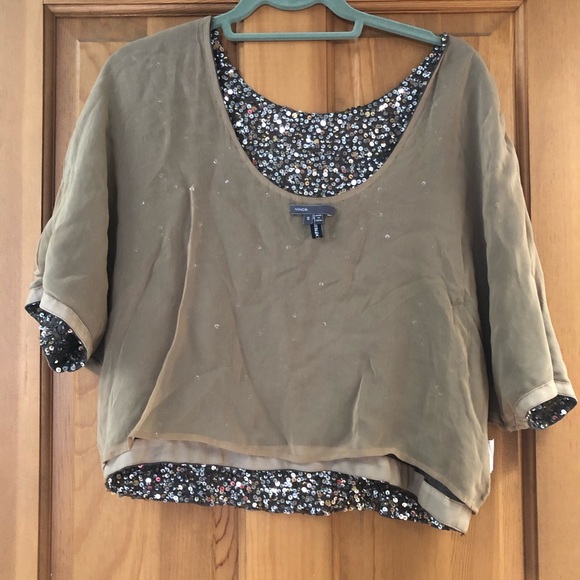 Vince for Bergdorf Goodman Gold Sequin Top - Picture 10 of 13